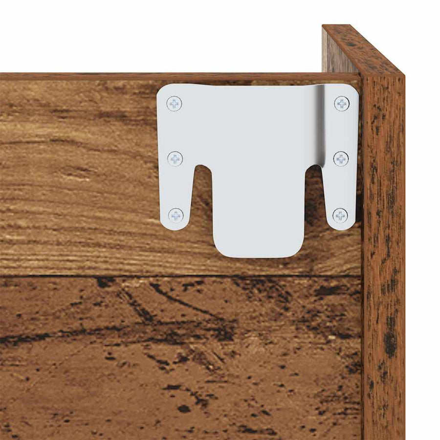 Wand Schoenenkasten 2 pcs Oud hout 60 x 18 x 60 cm Bewerkt hout