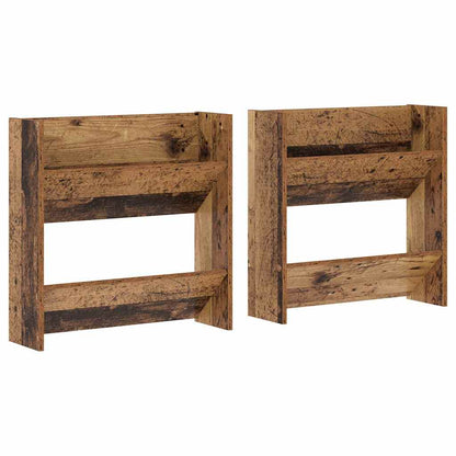 Wand Schoenenkasten 2 pcs Oud hout 60 x 18 x 60 cm Bewerkt hout