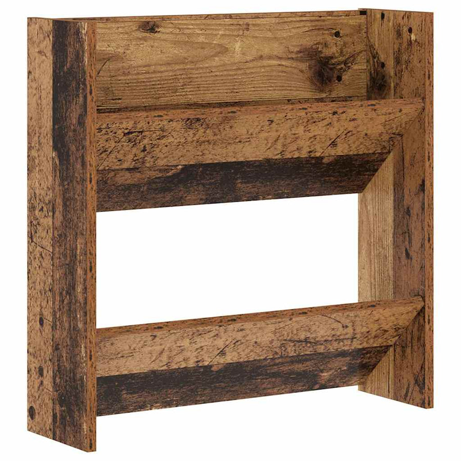 Wand Schoenenkasten 2 pcs Oud hout 60 x 18 x 60 cm Bewerkt hout