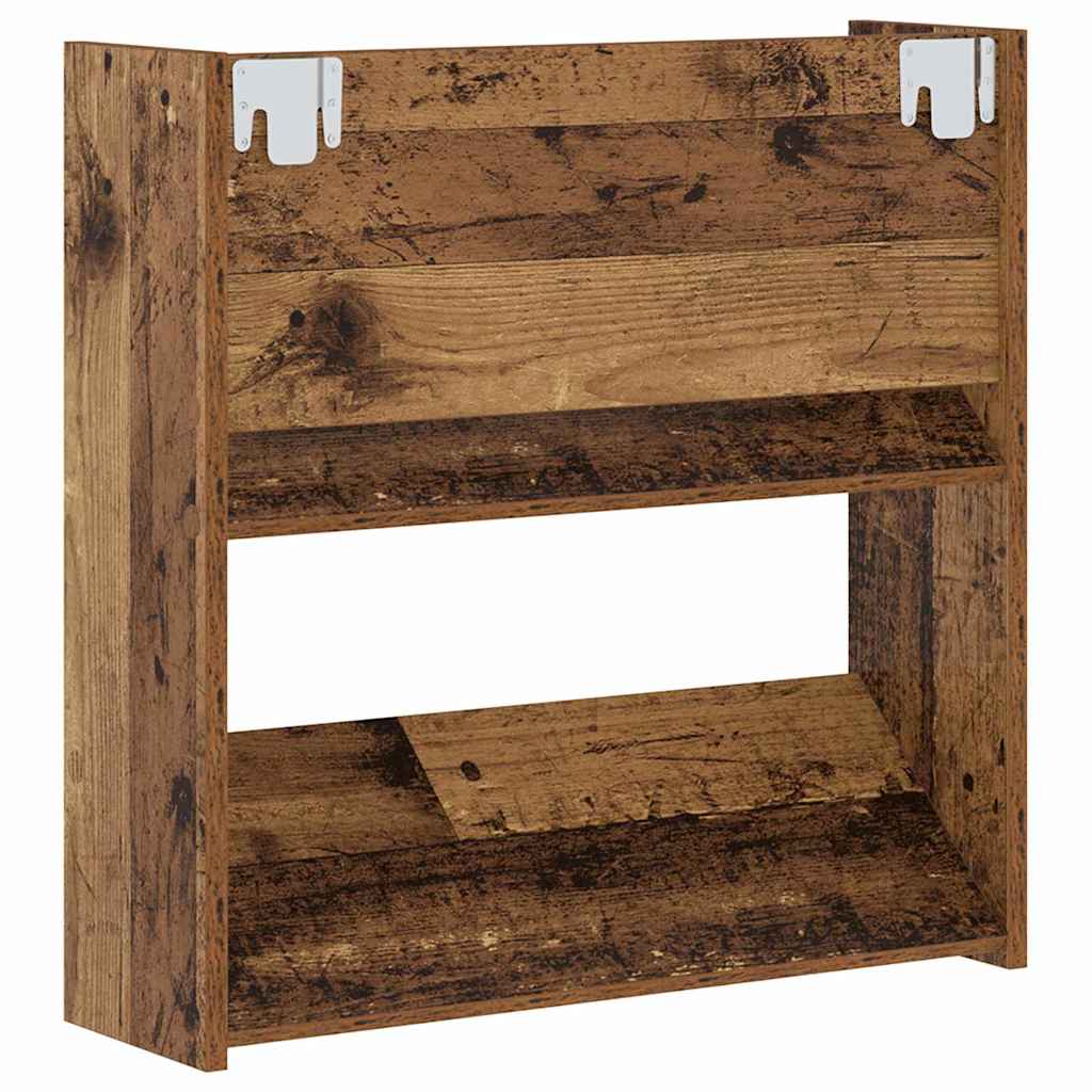 Wand Schoenenkasten 2 pcs Oud hout 60 x 18 x 60 cm Bewerkt hout