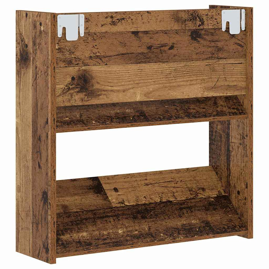 Wand Schoenenkasten 2 pcs Oud hout 60 x 18 x 60 cm Bewerkt hout