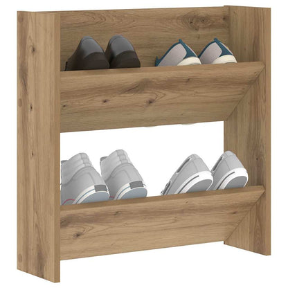 Wand Schoenenkasten artisanaal eikenkleurig 60 x 18 x 60 cm