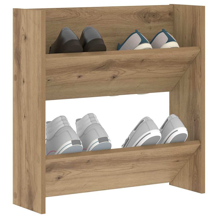 Wand Schoenenkasten artisanaal eikenkleurig 60 x 18 x 60 cm