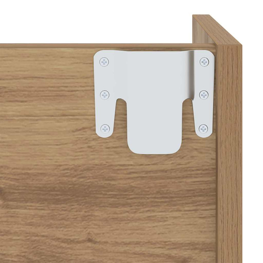 Wand Schoenenkasten met plank Anders met opslag 2 pcs artisanaal eikenkleurig