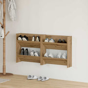 Schoenenkast 60x18x60 cm eiken Bewerkt hout