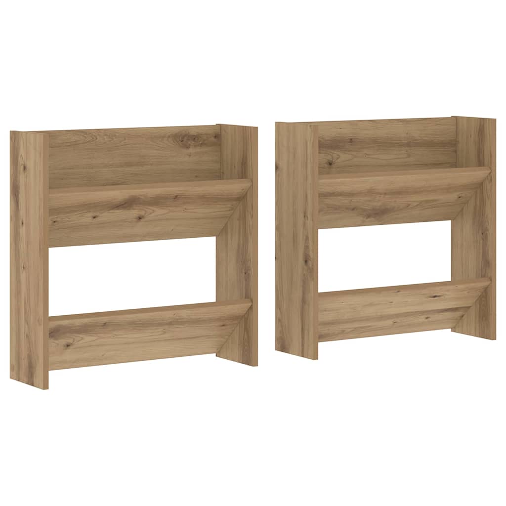 Wand Schoenenkasten met plank Anders met opslag 2 pcs artisanaal eikenkleurig