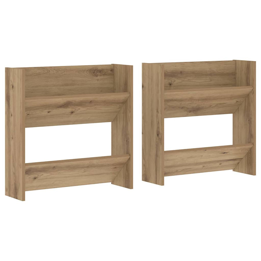 Wand Schoenenkasten met plank Anders met opslag 2 pcs artisanaal eikenkleurig