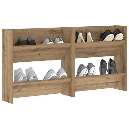 Wand Schoenenkasten met plank Anders met opslag 2 pcs artisanaal eikenkleurig