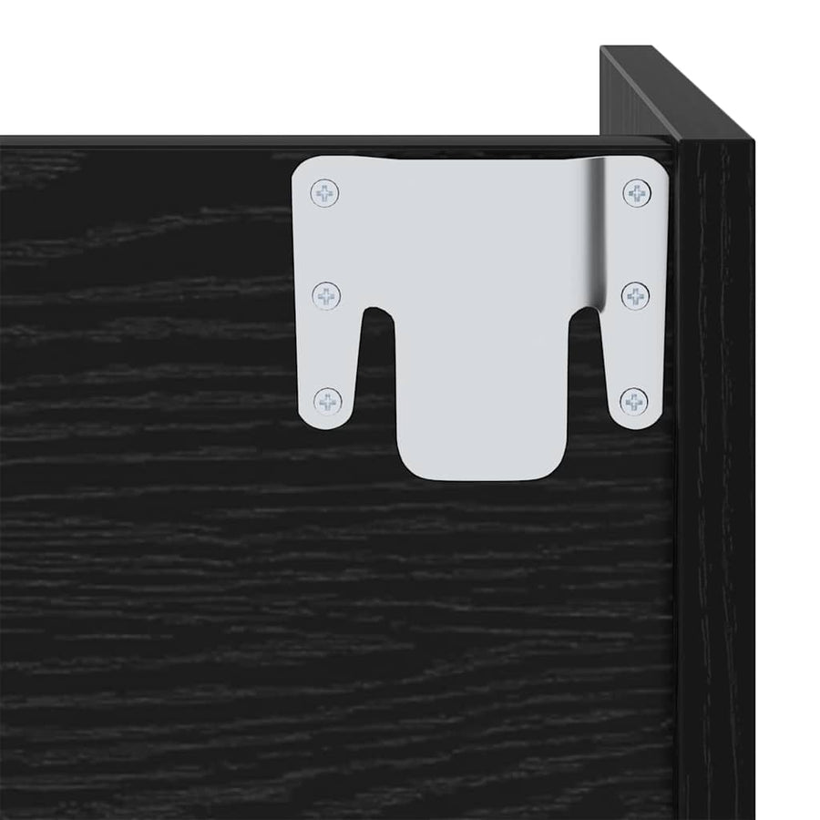 Wand Schoenenkasten Zwart eiken 60 x 18 x 60 cm Bewerkt hout