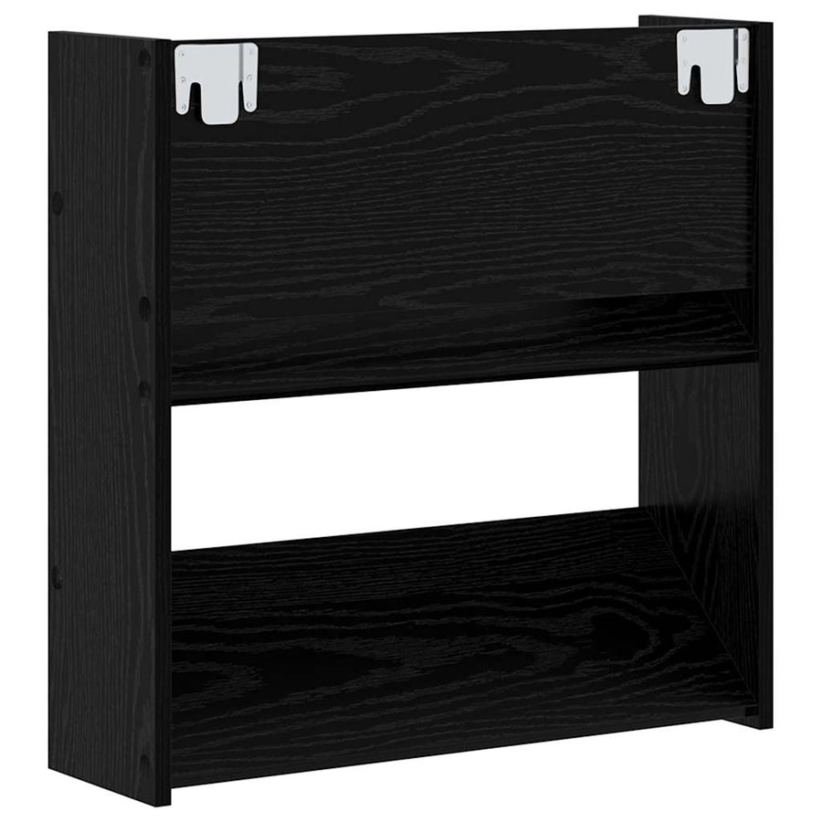 Wand Schoenenkasten Zwart eiken 60 x 18 x 60 cm Bewerkt hout