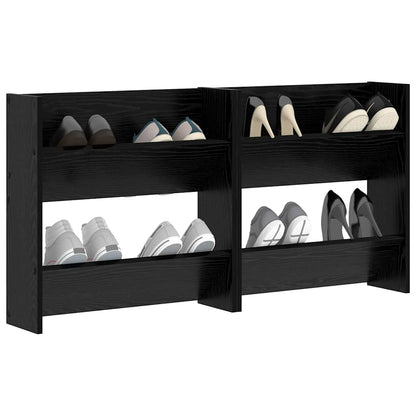 Wand Schoenenkasten met plank Anders 2 pcs Zwart eiken 60 x 18 x 60 cm
