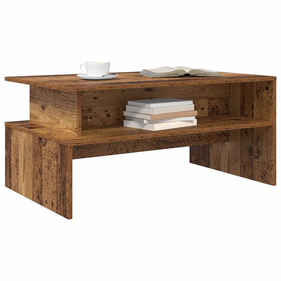 Salontafel met plank Anders met opslag Oud hout 90 x 55 x 42.5 cm Bewerkt hout