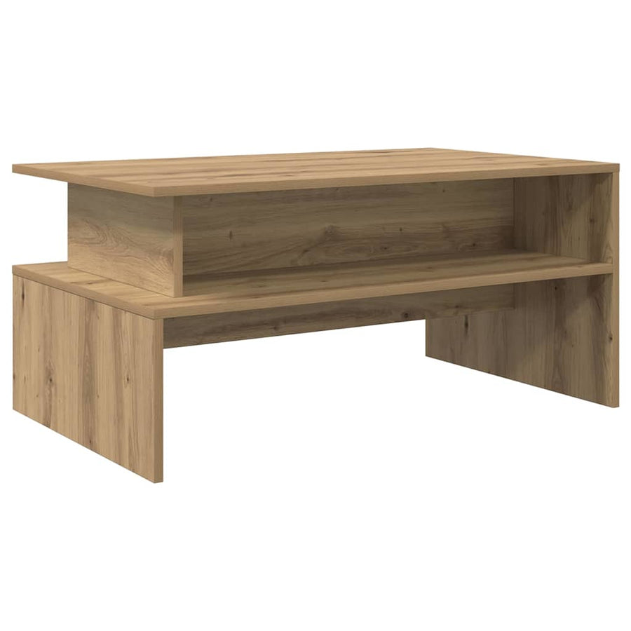 Salontafel met plank Anders met opslag artisanaal eikenkleurig 90 x 55 x 42.5 cm