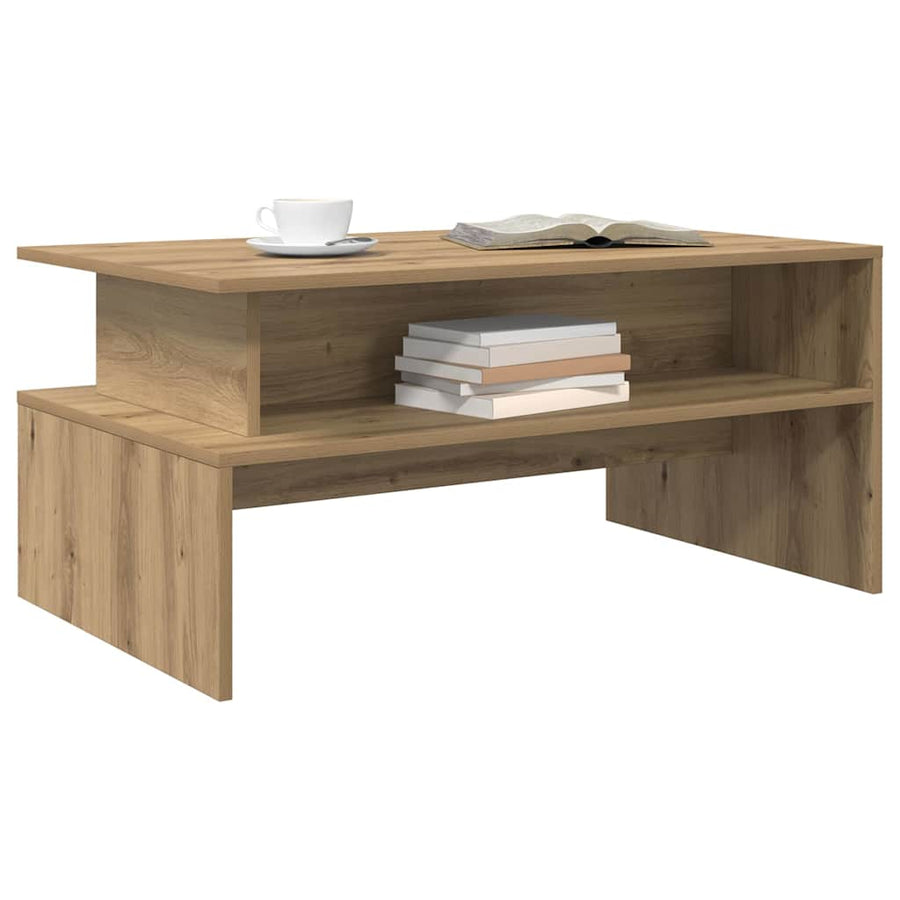 Salontafel met plank Anders met opslag artisanaal eikenkleurig 90 x 55 x 42.5 cm