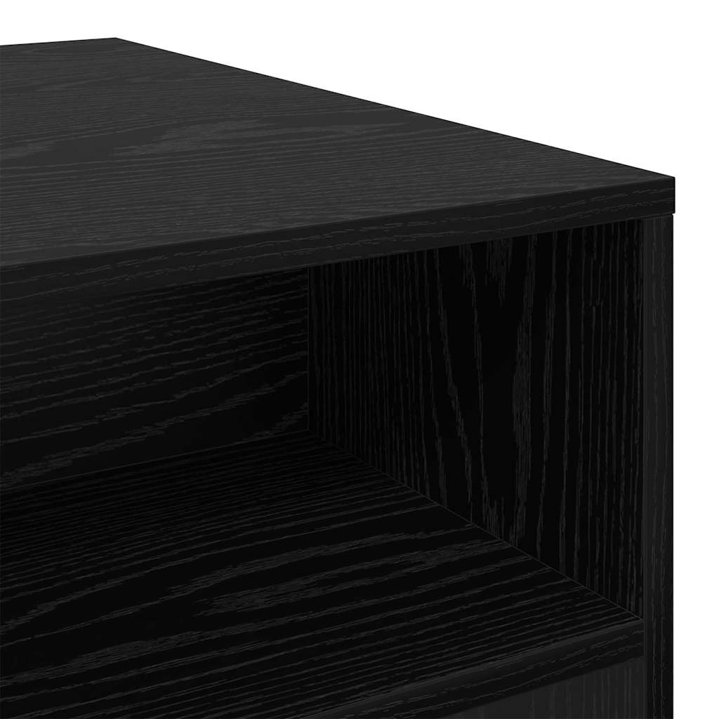 Salontafel met plank Anders Zwart eiken 90 x 55 x 42.5 cm Bewerkt hout
