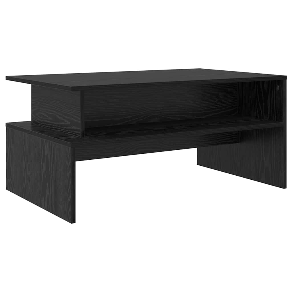 Salontafel met plank Anders Zwart eiken 90 x 55 x 42.5 cm Bewerkt hout