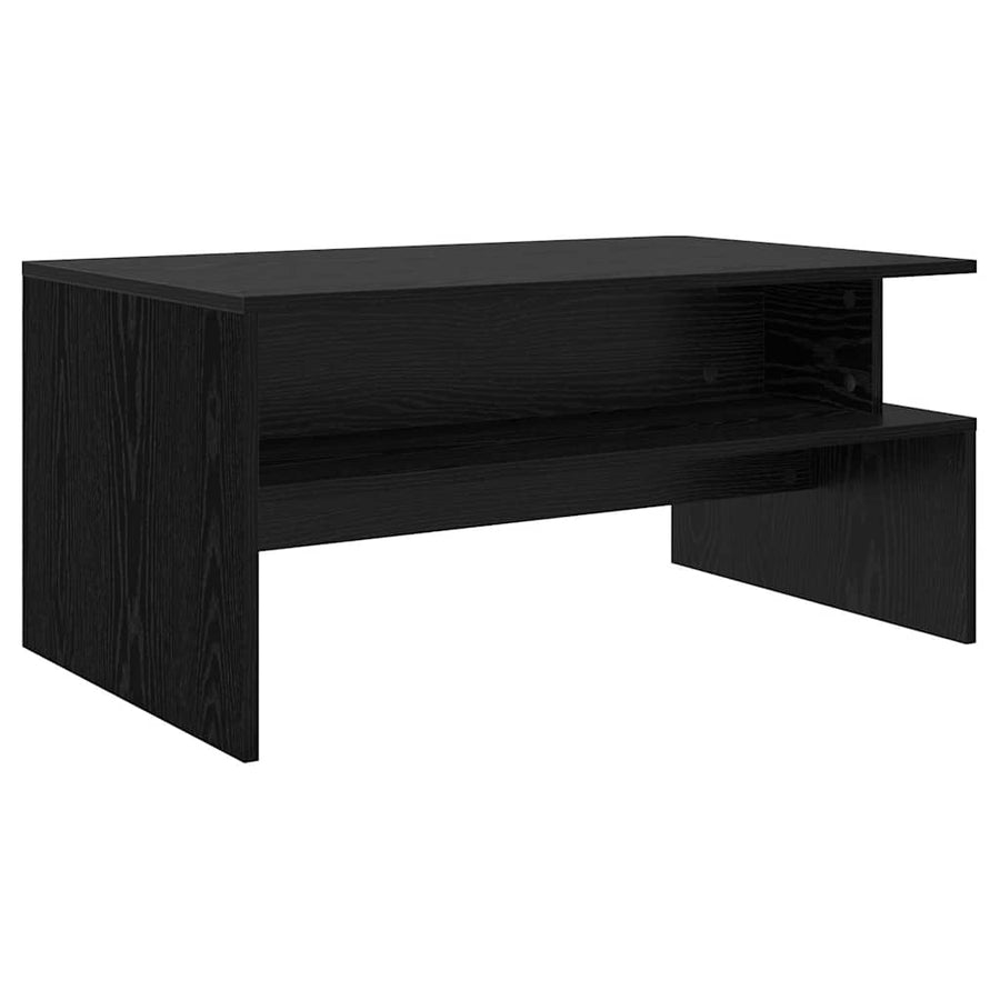 Salontafel met plank Anders Zwart eiken 90 x 55 x 42.5 cm Bewerkt hout