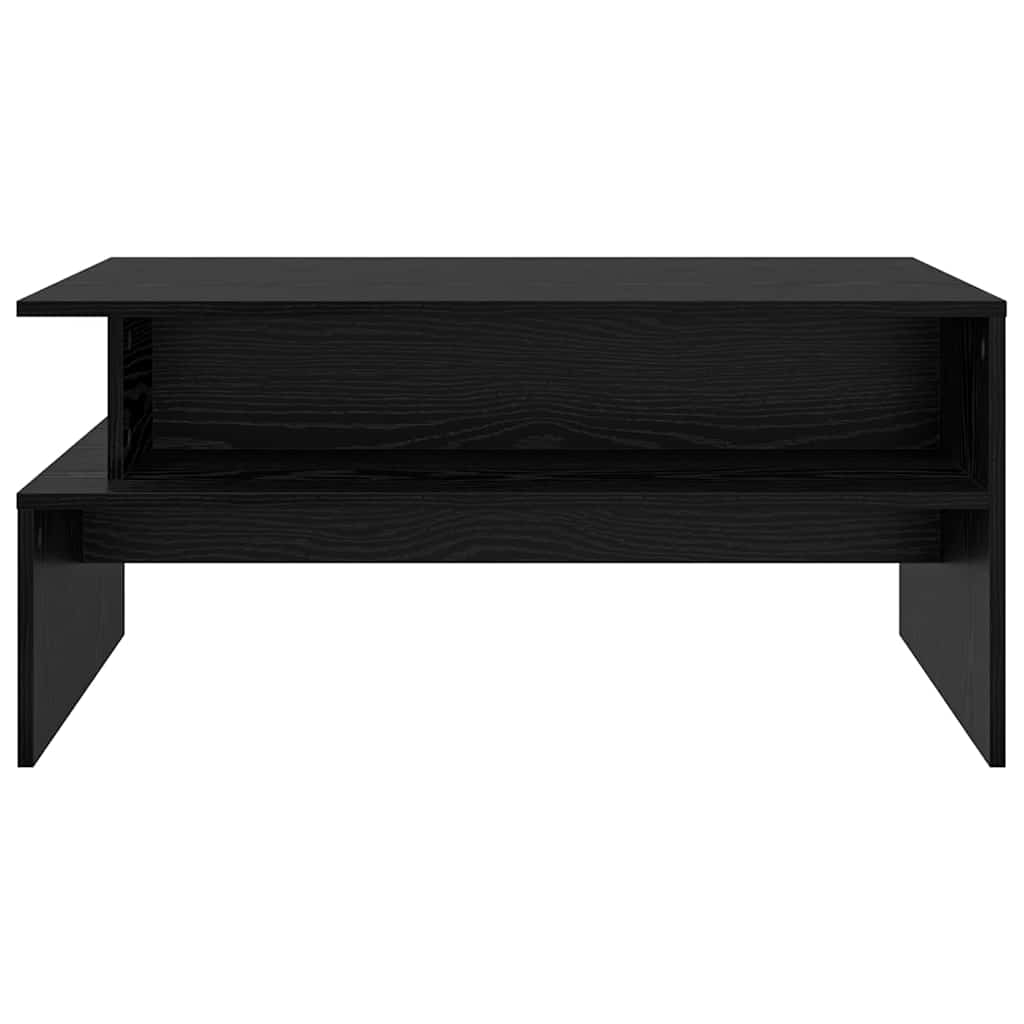 Salontafel met plank Anders Zwart eiken 90 x 55 x 42.5 cm Bewerkt hout