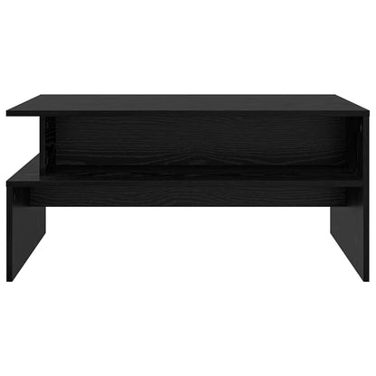 Salontafel met plank Anders Zwart eiken 90 x 55 x 42.5 cm Bewerkt hout