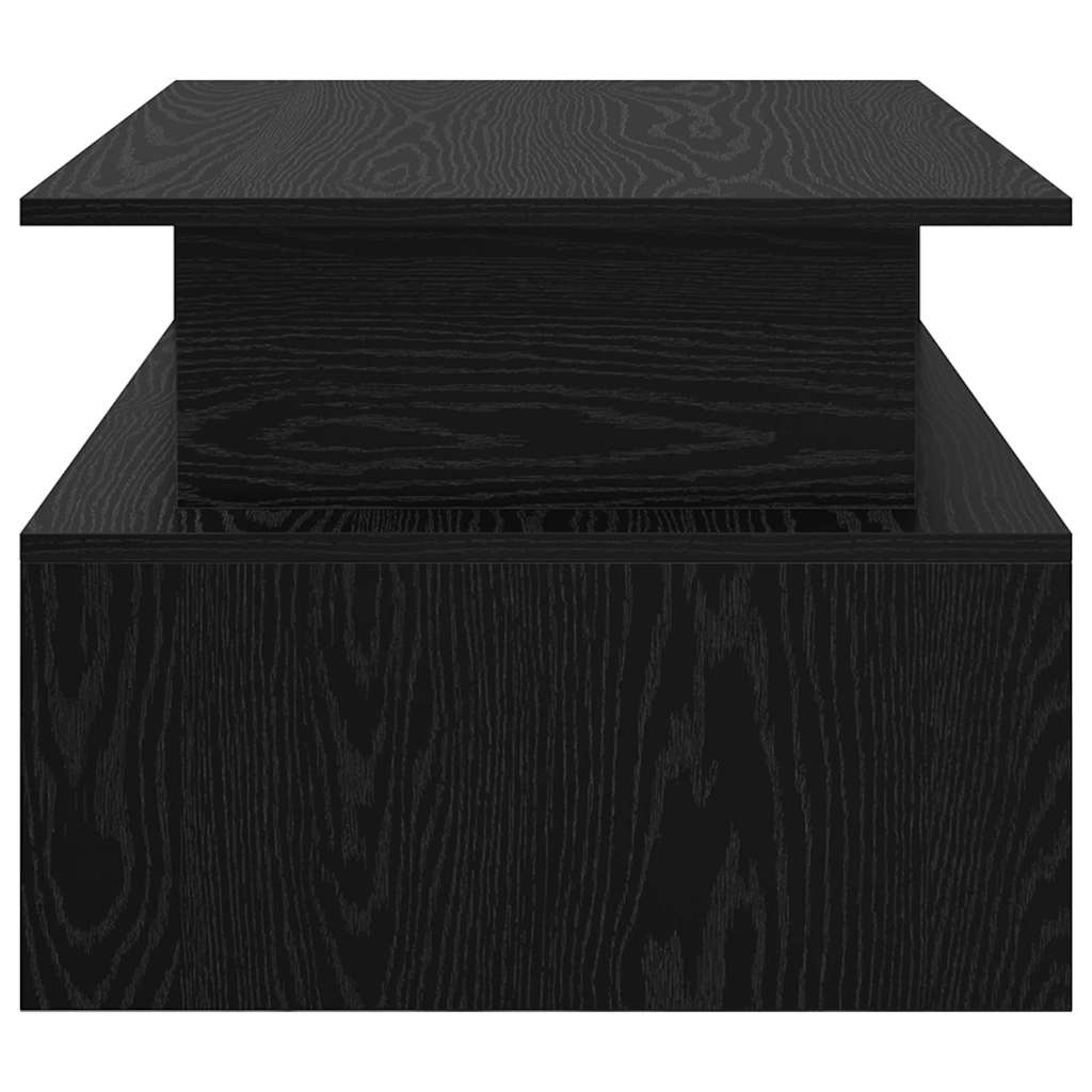 Salontafel met plank Anders Zwart eiken 90 x 55 x 42.5 cm Bewerkt hout