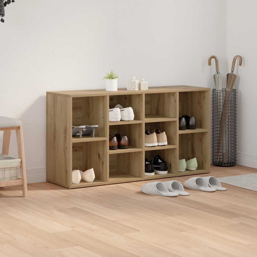 Schoenenbank met plank Anders artisanaal eikenkleurig 103 x 30 x 55 cm