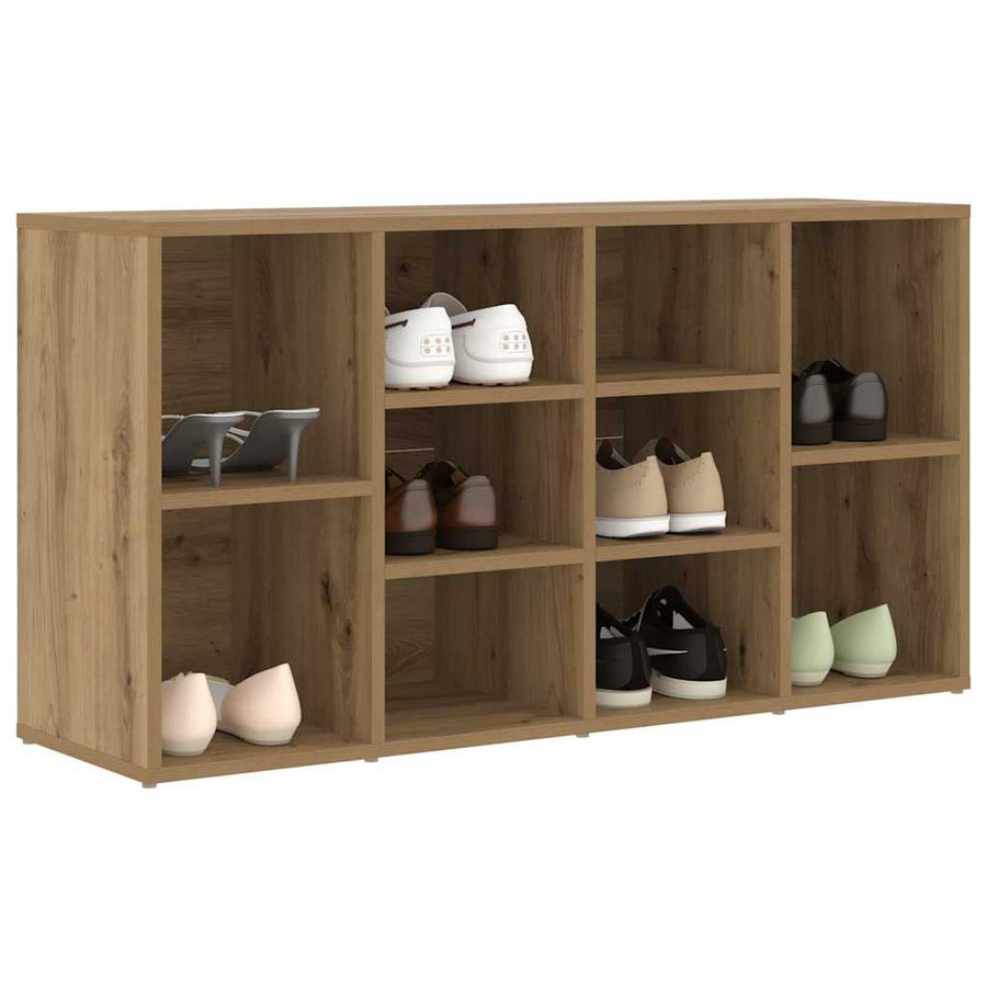 Schoenenbank met plank Anders artisanaal eikenkleurig 103 x 30 x 55 cm