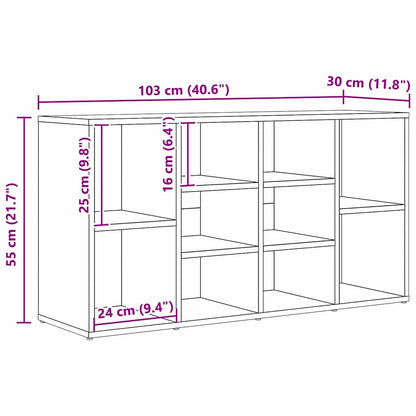 Schoenenbank met plank Anders artisanaal eikenkleurig 103 x 30 x 55 cm