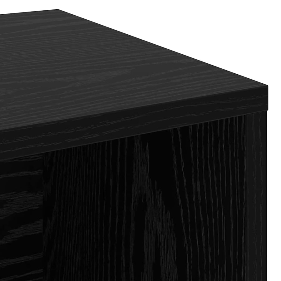 Schoenenbank Zwart eiken 103 x 30 x 55 cm Bewerkt hout