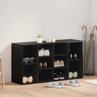 Schoenenbank zwart eiken 103x30x55 cm bewerkt hout