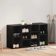 Schoenenbank zwart eiken 103x30x55 cm bewerkt hout