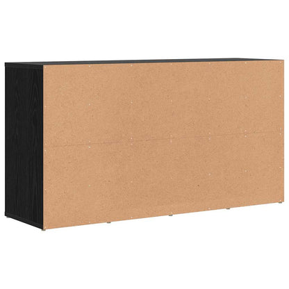 Schoenenbank Zwart eiken 103 x 30 x 55 cm Bewerkt hout