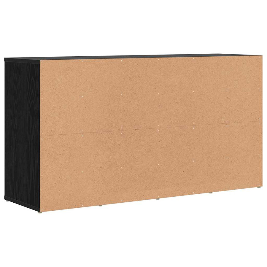Schoenenbank Zwart eiken 103 x 30 x 55 cm Bewerkt hout