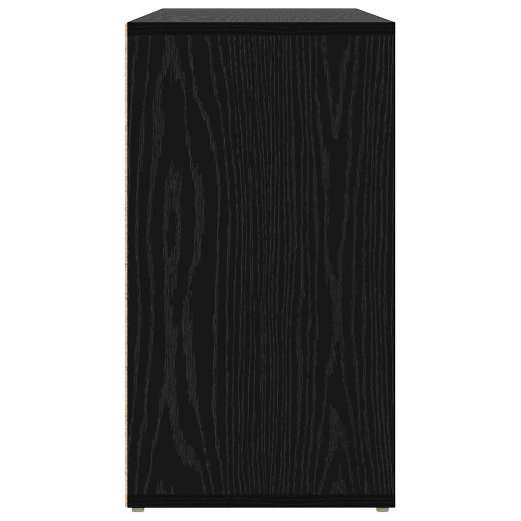 Schoenenbank Zwart eiken 103 x 30 x 55 cm Bewerkt hout