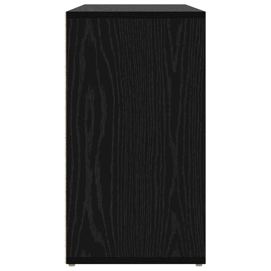 Schoenenbank Zwart eiken 103 x 30 x 55 cm Bewerkt hout