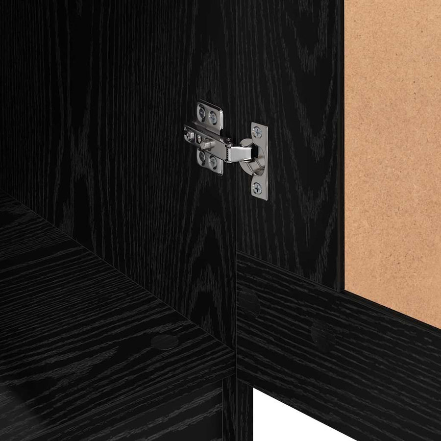 Kledingkast Zwart eiken 82,5 x 51,5 x 180 cm Bewerkt hout