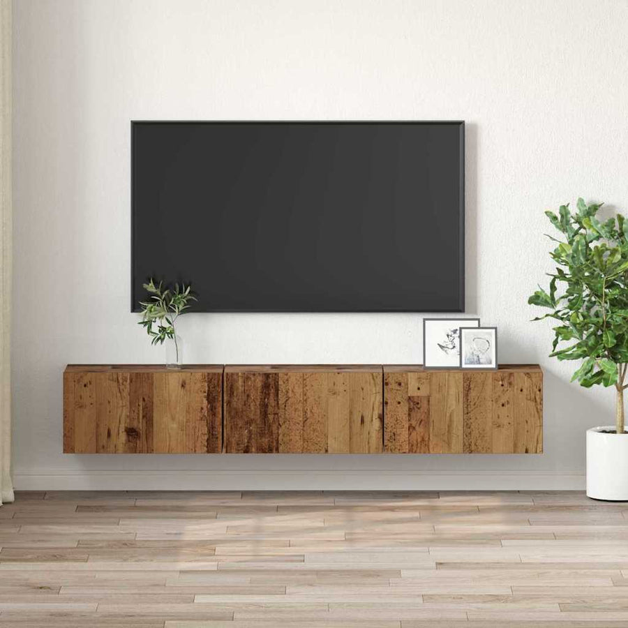 TV Meubel Set Oud Hout Hout Standaard Opslag TV Meubel