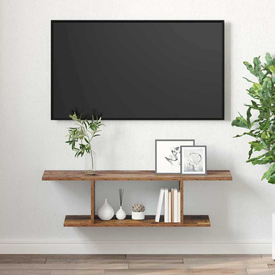 TV-kast met plank met opslag Bruin 103 x 30 x 26,5 cm Bewerkt hout