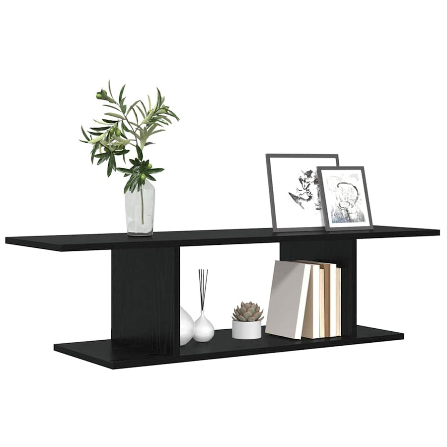 TV-kast met plank met opslag Zwart 103 x 30 x 26,5 cm Bewerkt hout