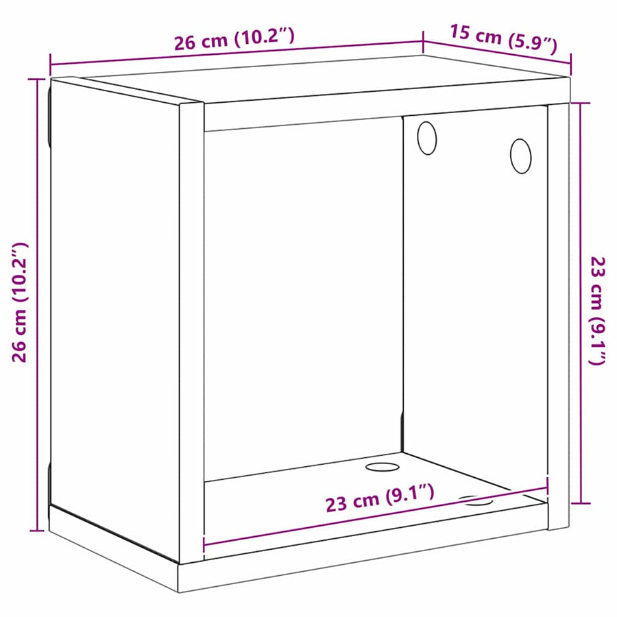 Wandplanken Artisan Eiken MDF 26 x 15 x 26 cm Wandmontage