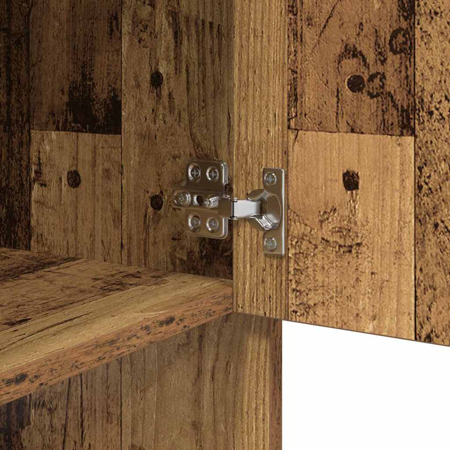 Dressoir met plank met de deur Oud hout 97 x 29 x 75 cm Bewerkt hout