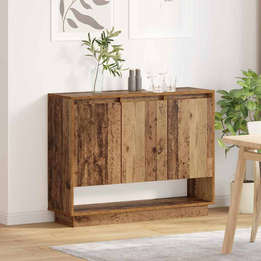 Dressoir met plank met de deur Oud hout 97 x 29 x 75 cm Bewerkt hout