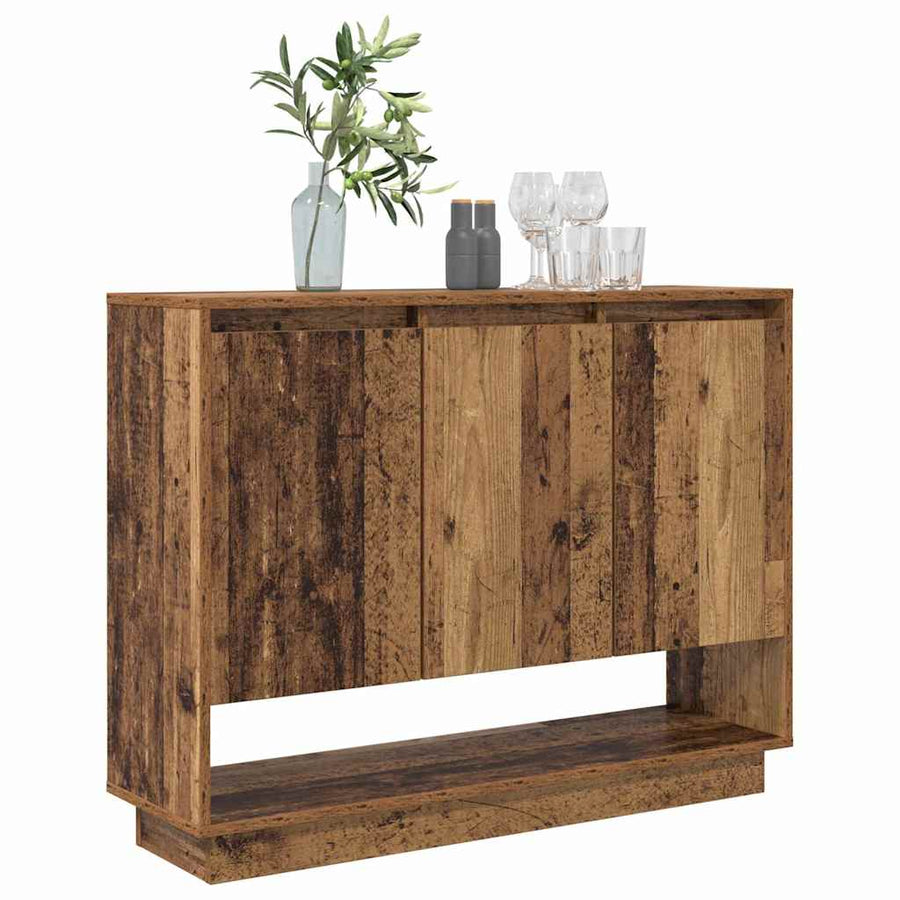 Dressoir met plank met de deur Oud hout 97 x 29 x 75 cm Bewerkt hout