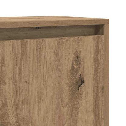 Dressoir artisanaal eikenkleurig 97 x 29 x 75 cm Bewerkt hout