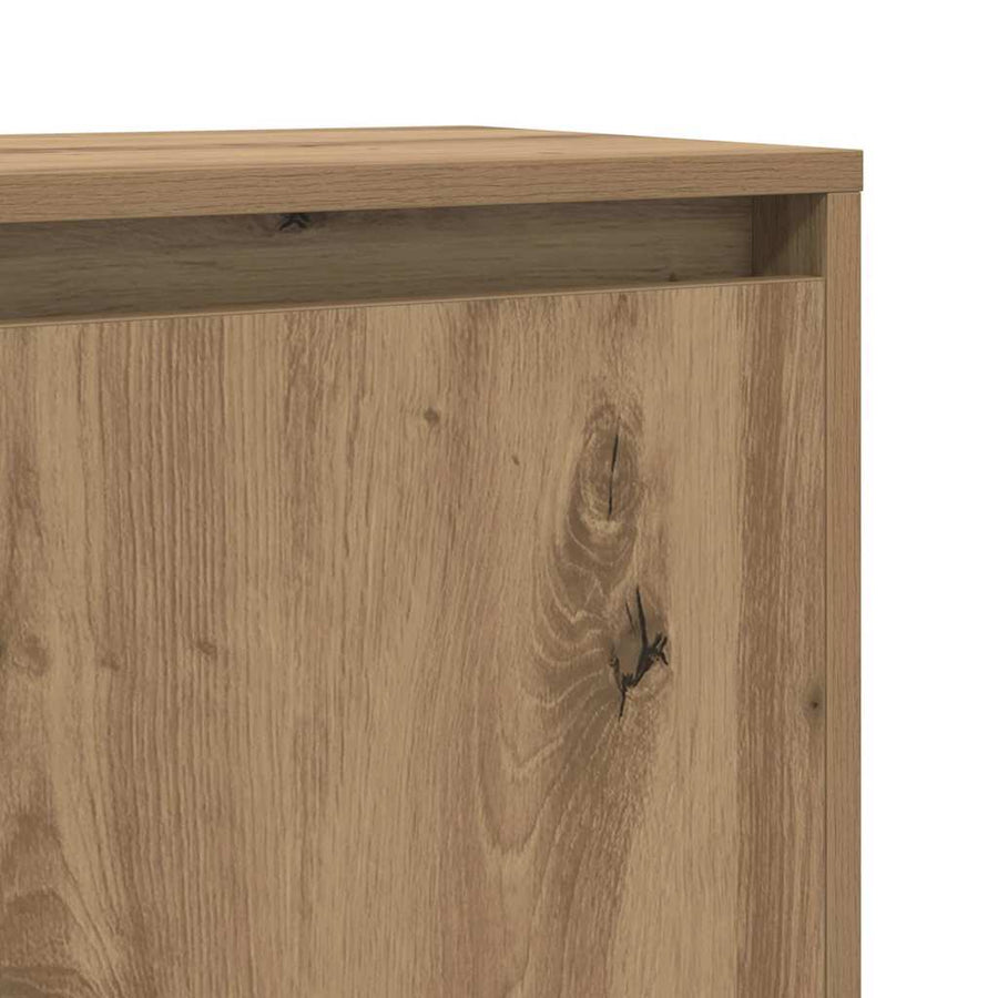 Dressoir artisanaal eikenkleurig 97 x 29 x 75 cm Bewerkt hout