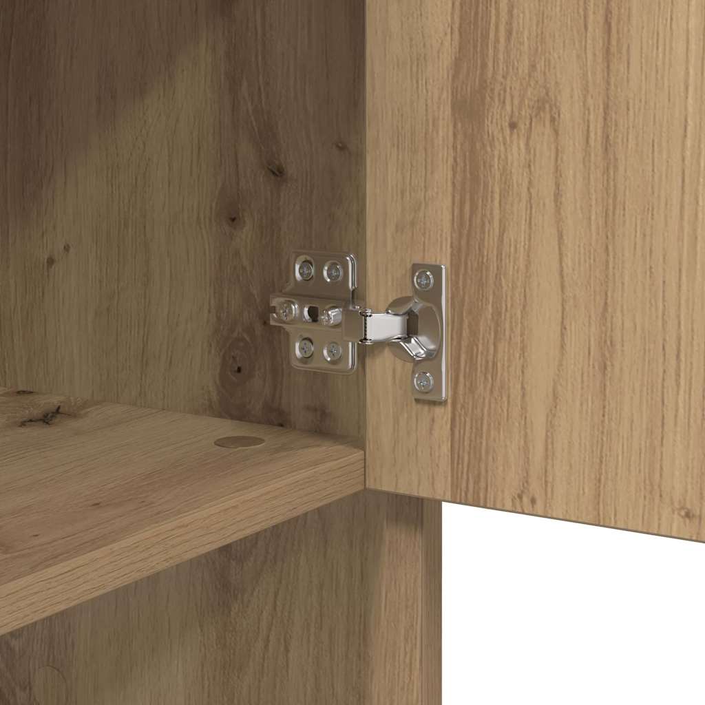Dressoir artisanaal eikenkleurig 97 x 29 x 75 cm Bewerkt hout