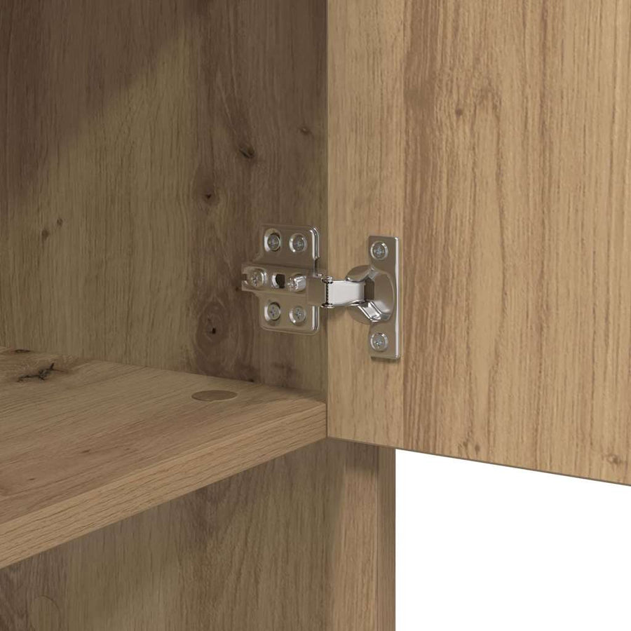 Dressoir artisanaal eikenkleurig 97 x 29 x 75 cm Bewerkt hout