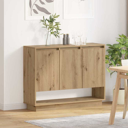 Dressoir artisanaal eikenkleurig 97 x 29 x 75 cm Bewerkt hout