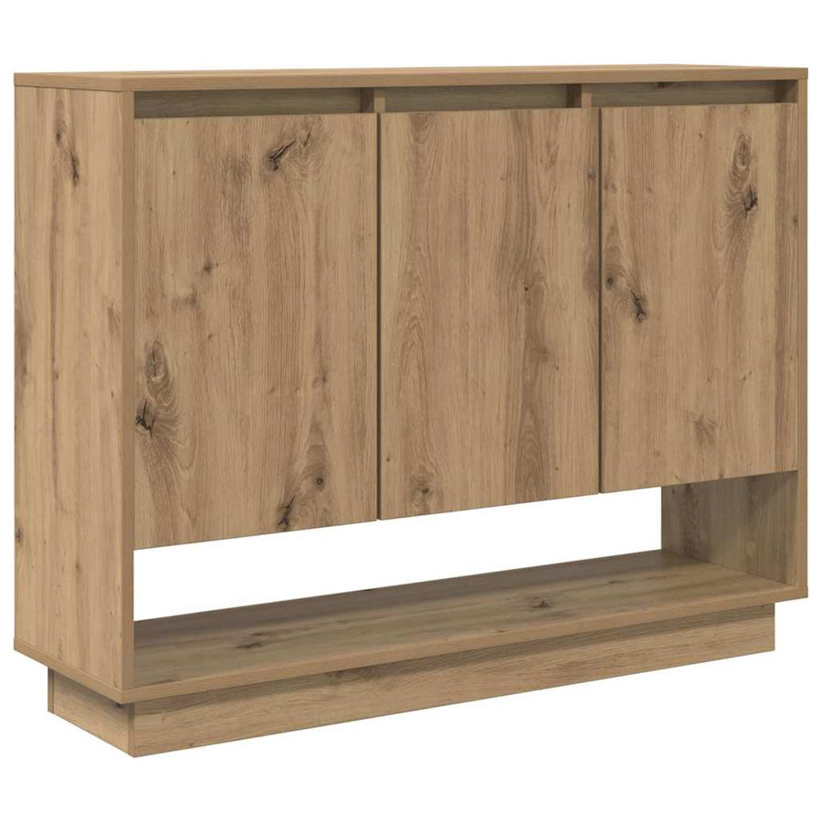 Dressoir artisanaal eikenkleurig 97 x 29 x 75 cm Bewerkt hout