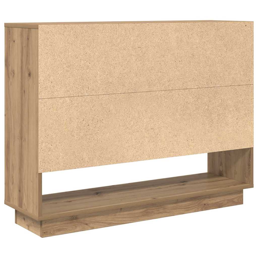Dressoir artisanaal eikenkleurig 97 x 29 x 75 cm Bewerkt hout