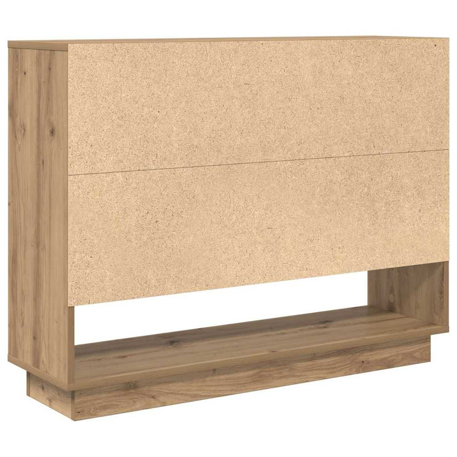 Dressoir artisanaal eikenkleurig 97 x 29 x 75 cm Bewerkt hout